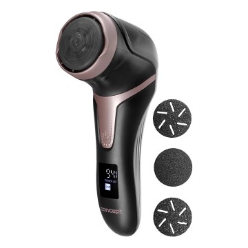 Concept PN3020 - Elektryczny pilnik do pięt PERFECT SKIN 5V 1200 mAh IPX6 czarny/różowe złoto