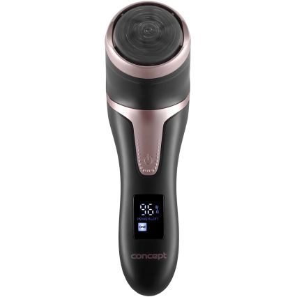Concept PN3020 - Elektryczny pilnik do pięt PERFECT SKIN 5V 1200 mAh IPX6 czarny/różowe złoto