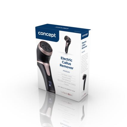 Concept PN3020 - Elektryczny pilnik do pięt PERFECT SKIN 5V 1200 mAh IPX6 czarny/różowe złoto
