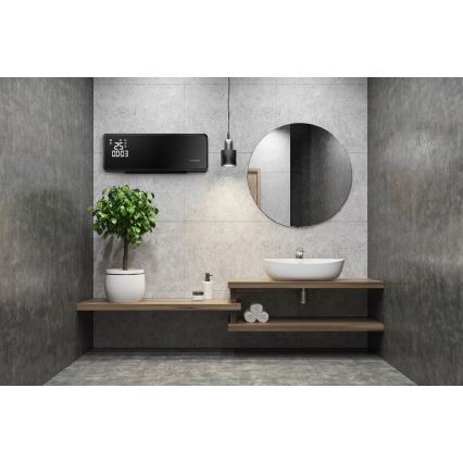 Concept QH4001 - Elektryczny grzejnik 1000/2000W IP22 czarny + pilot zdalnego sterowania