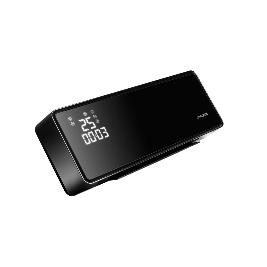 Concept QH4001 - Elektryczny grzejnik 1000/2000W IP22 czarny + pilot zdalnego sterowania