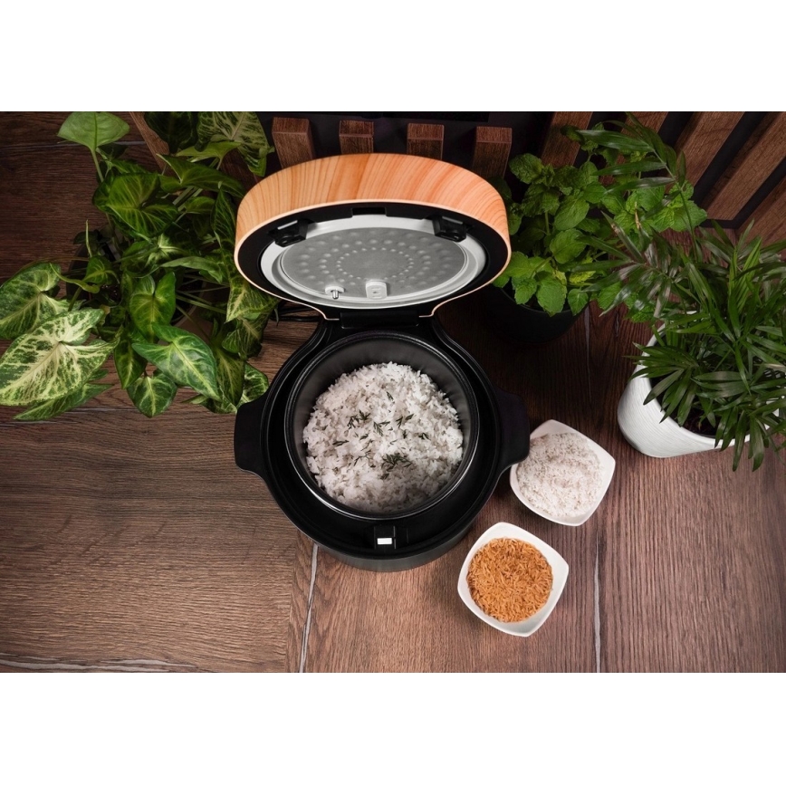 Concept RE4040 - Cyfrowy ryżowar 2 w 1 450W/230V 2 l czarny/dekor drewna