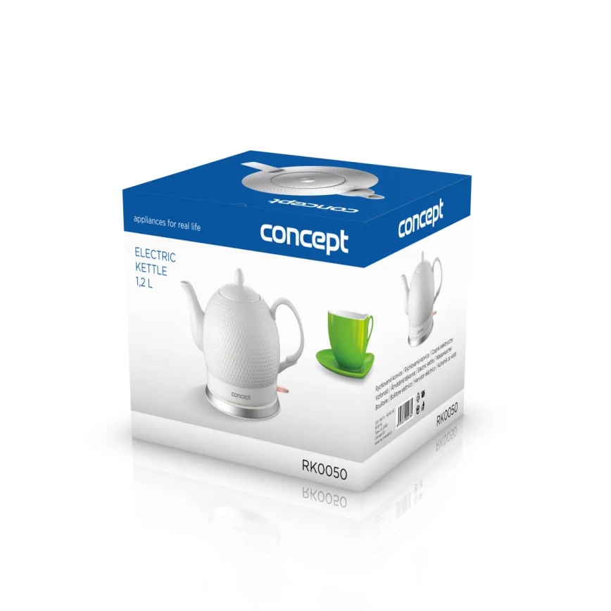Concept RK0050 - Czajnik elektryczny 1,2 l 1000W/230V biały/ceramika