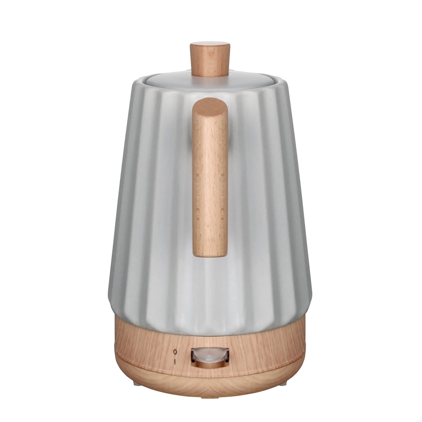 Concept RK0091 - Czajnik elektryczny 1,5 l 1500 W/230 V jasnoszary/dekor drewna/ceramika
