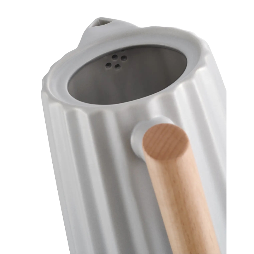 Concept RK0091 - Czajnik elektryczny 1,5 l 1500 W/230 V jasnoszary/dekor drewna/ceramika