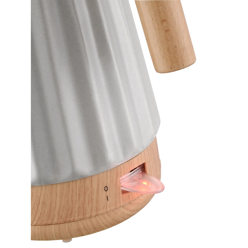 Concept RK0091 - Czajnik elektryczny 1,5 l 1500 W/230 V jasnoszary/dekor drewna/ceramika