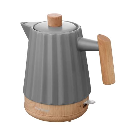 Concept RK0092 - Czajnik elektryczny 1,5 l 1500 W/230 V ciemnoszary/dekor drewna/ceramika