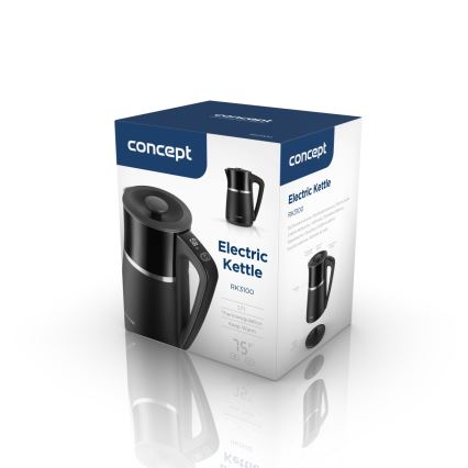 Concept RK3100 - Czajnik elektryczny z regulacją temperatury 1,7 l 2200W/230V czarny