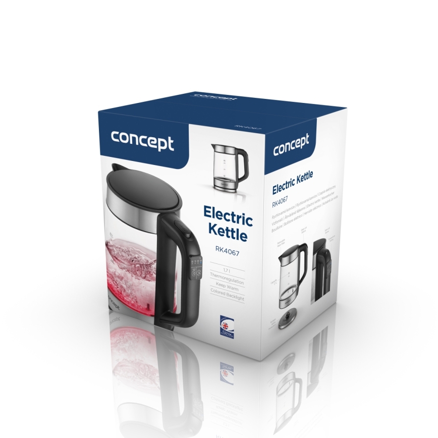 Concept RK4067 - Czajnik elektryczny z regulacją temperatury 1,7 l 2200W/230V stal nierdzewna