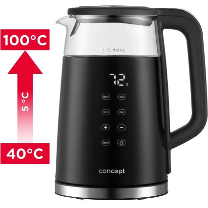 Concept RK4100 - Czajnik elektryczny z regulacją temperatury 1,7 l 2200W/230V czarny
