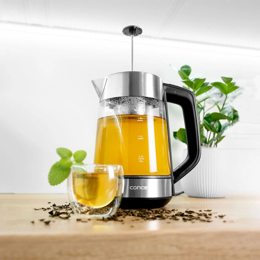 Concept RK4190 - Czajnik elektryczny z regulacją temperatury i filtrem 1,7 l 2200W/230V ze stali nierdzewnej