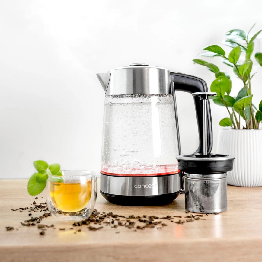 Concept RK4190 - Czajnik elektryczny z regulacją temperatury i filtrem 1,7 l 2200W/230V ze stali nierdzewnej