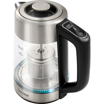Concept RK4190 - Czajnik elektryczny z regulacją temperatury i filtrem 1,7 l 2200W/230V ze stali nierdzewnej