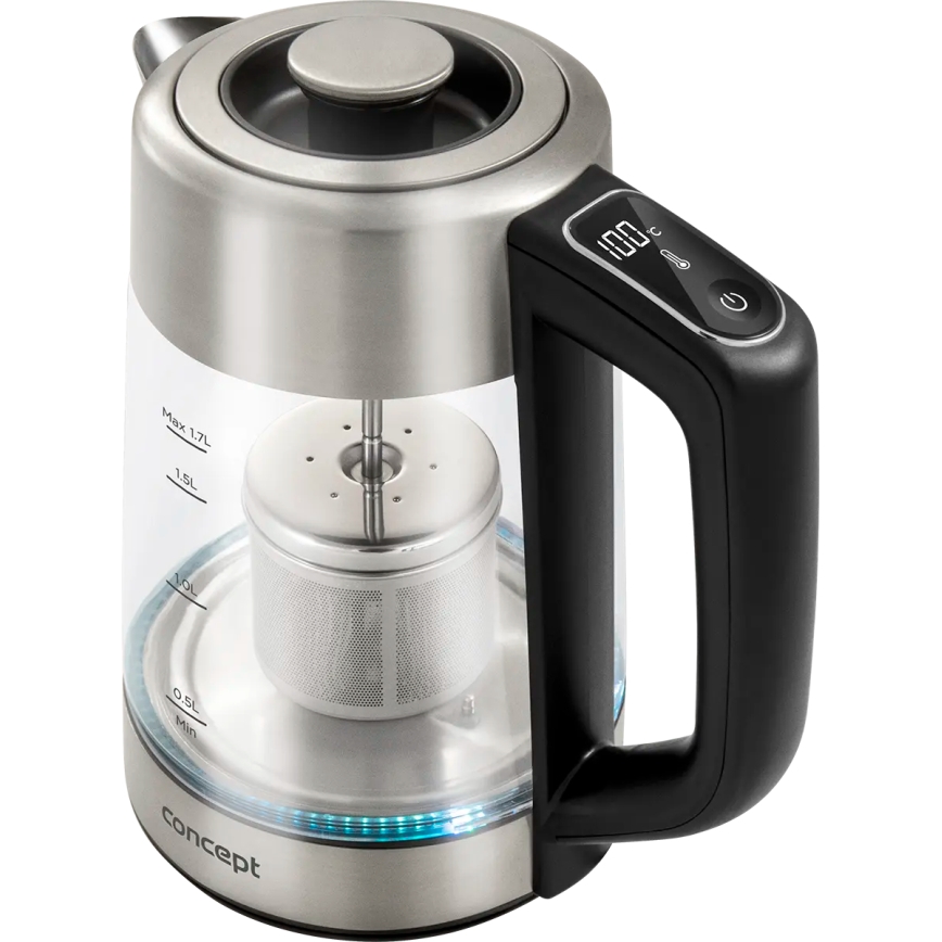 Concept RK4190 - Czajnik elektryczny z regulacją temperatury i filtrem 1,7 l 2200W/230V ze stali nierdzewnej