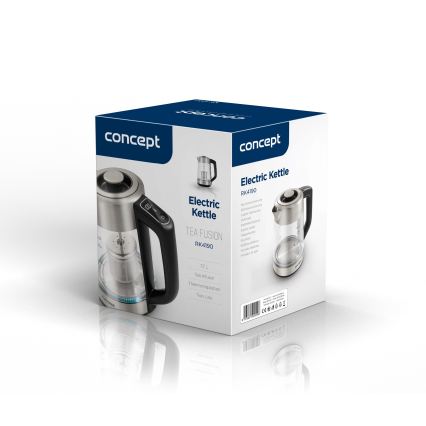 Concept RK4190 - Czajnik elektryczny z regulacją temperatury i filtrem 1,7 l 2200W/230V ze stali nierdzewnej
