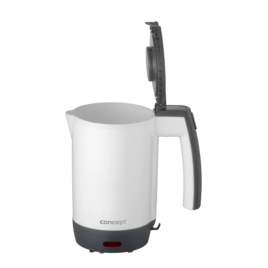 Concept RK7030 - Podróżny czajnik elektryczny 0,5 l 1080W/230V szary/biały + 2 filiżanki