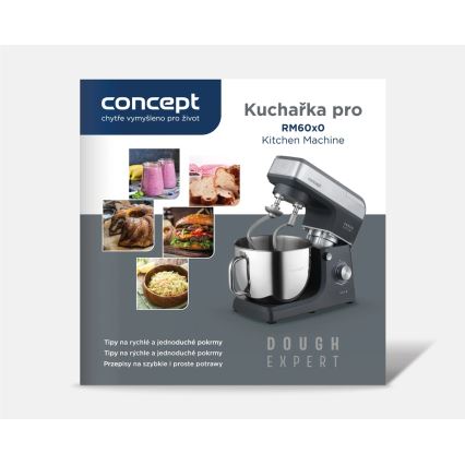Concept RM6010 - Planetarny robot kuchenny DOUGH EXPERT 1900W/230V antracyt/stal nierdzewna