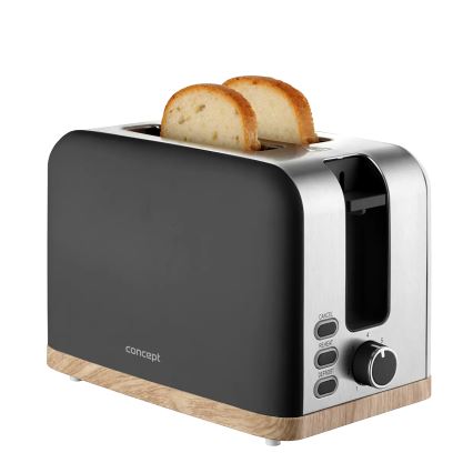 Concept TE2016 - Toster na 2 kromki z rusztem do podgrzewania 930W/230V czarny