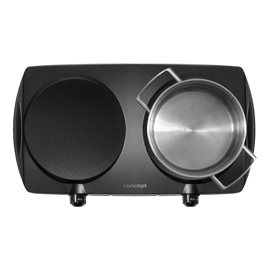 Concept VE3060 - Kuchenka dwupalnikowa 2500W/230V czarna