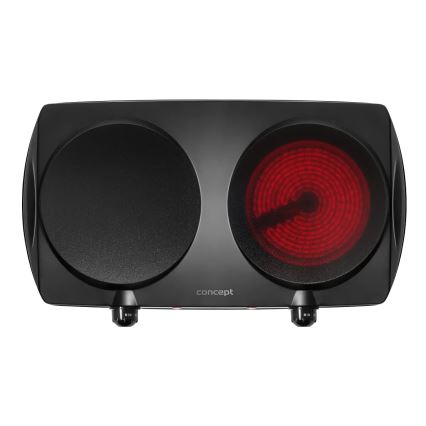 Concept VE3060 - Kuchenka dwupalnikowa 2500W/230V czarna