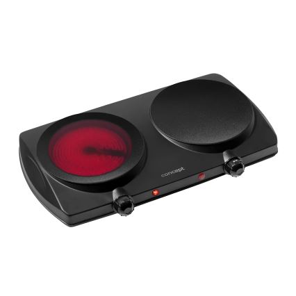 Concept VE3060 - Kuchenka dwupalnikowa 2500W/230V czarna