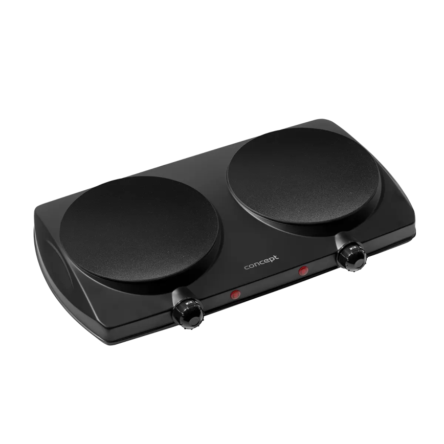 Concept VE3060 - Kuchenka dwupalnikowa 2500W/230V czarna