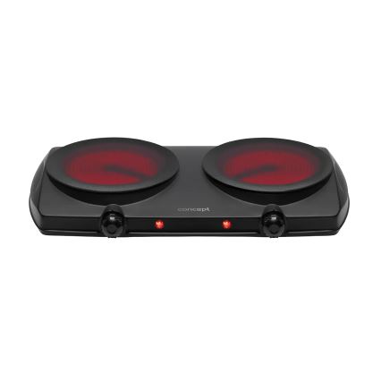 Concept VE3060 - Kuchenka dwupalnikowa 2500W/230V czarna