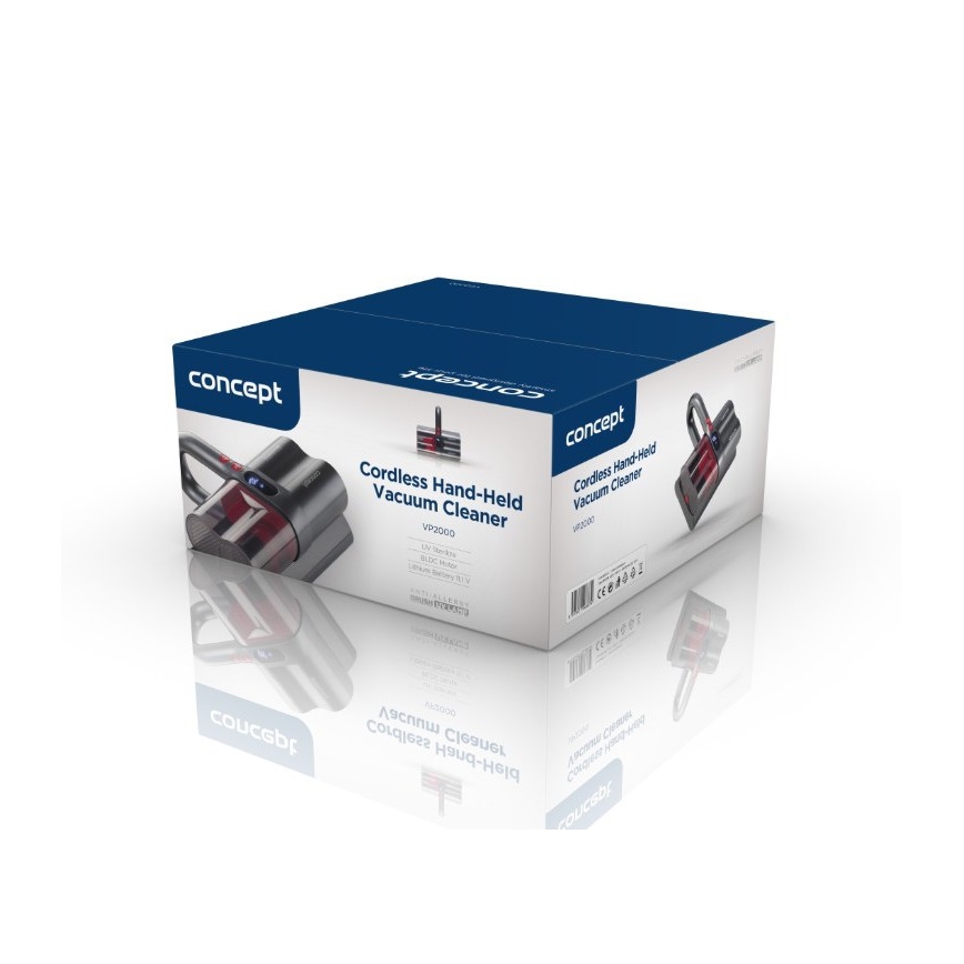 Concept VP2000 - Ręczny odkurzacz antybakteryjny z lampą UV-C LUMISTAR 120W/11,1V