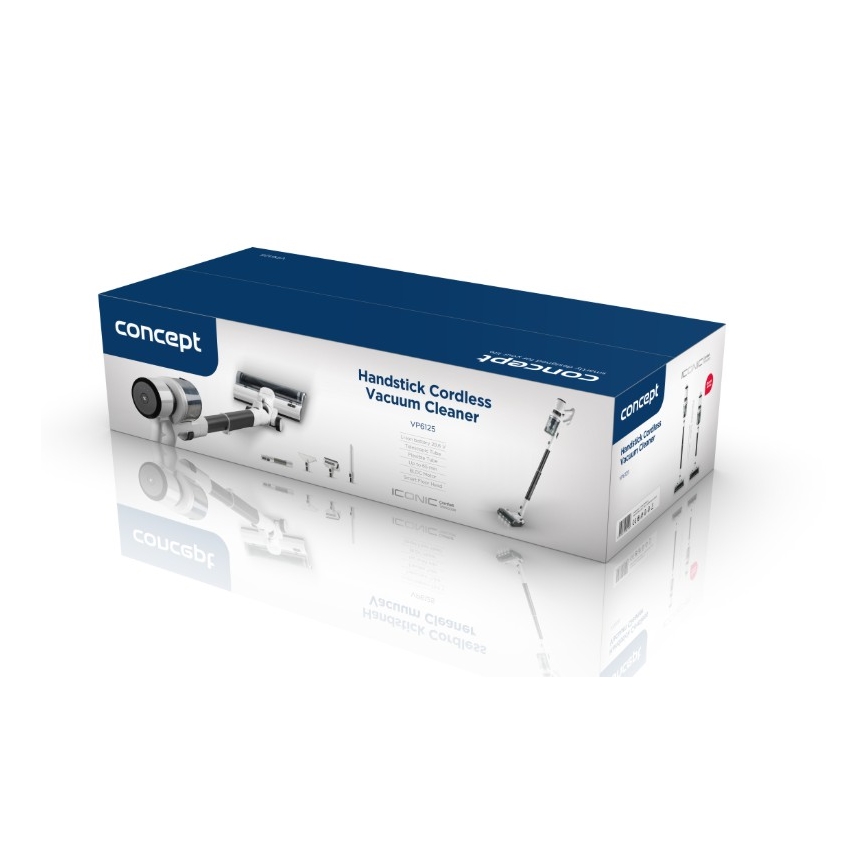 Concept VP6125 - Odkurzacz pionowy i ręczny 2 w 1 ICONIC Comfort Telescope 400W/29,6V 2000 mAh biały