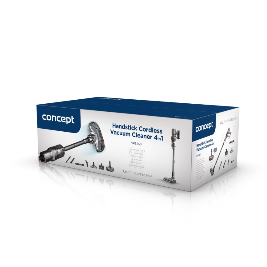 Concept VP6260 - Odkurzacz pionowy 4 w 1 ULTIMATE PRO+ 500W/29,6V 2200 mAh czarny