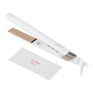 Concept VZ2110 - Prostownica do włosów GLAM STYLE 48W/230V biała/różowe złoto