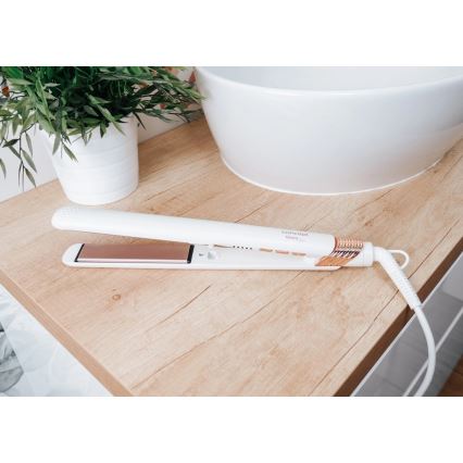 Concept VZ2110 - Prostownica do włosów GLAM STYLE 48W/230V biała/różowe złoto