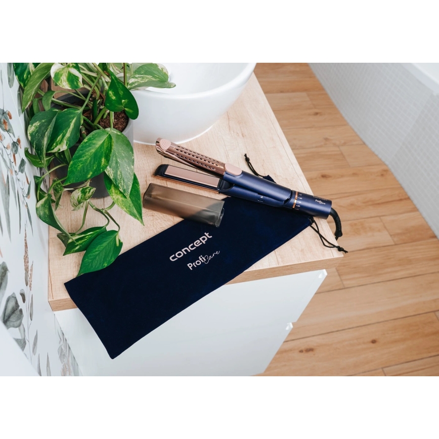 Concept VZ8100 - Prostownica do włosów PROFI CARE 60W/230V niebieska/złota