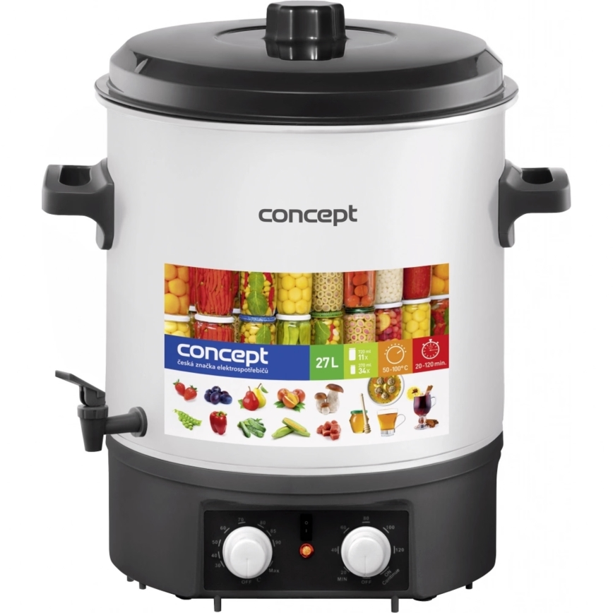 Concept ZH0030 - Garnek do wekowania 27 l 2000W/230V stal nierdzewna/czarny