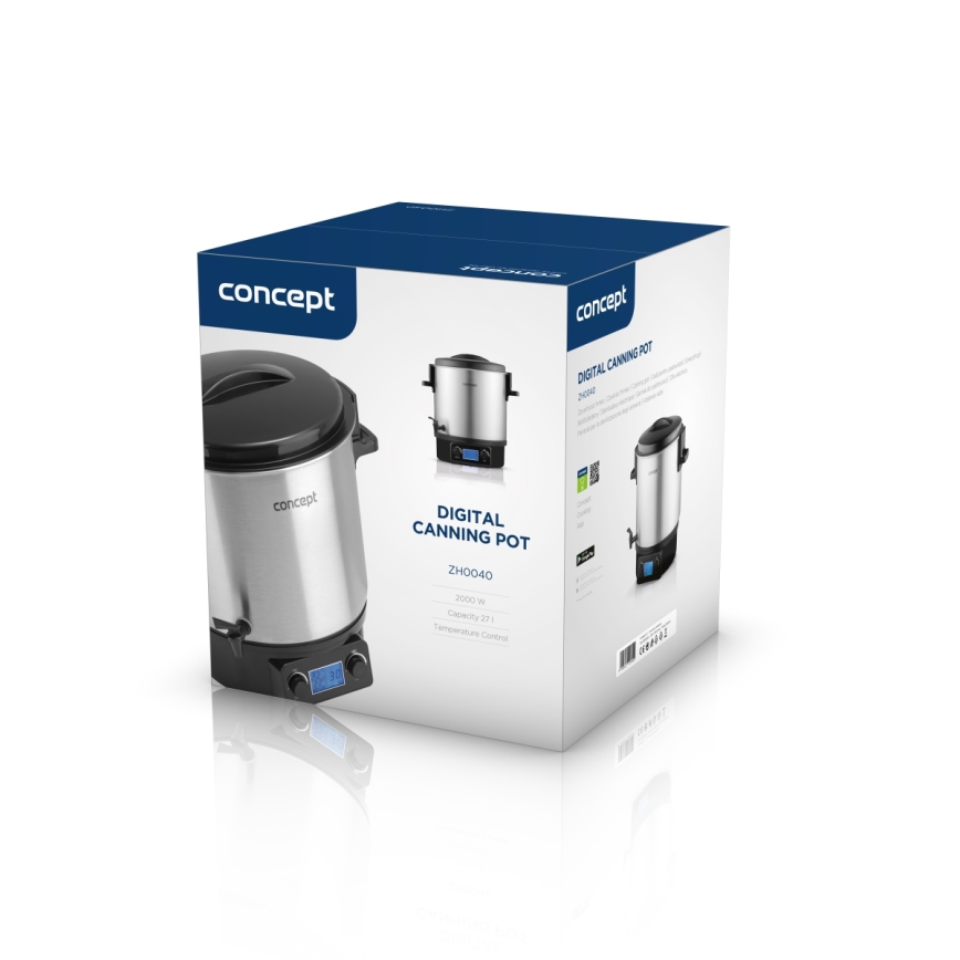 Concept ZH0040 - Garnek do wekowania 27 l 2000W/230V stal nierdzewna/czarny