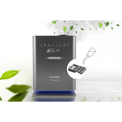 Concept ZV2021-  Nawilżacz powietrza z dyfuzorem zapachowym PERFECT AIR SMART 4,6 l 110W/230V Wi‑Fi antracyt + pilot zdalnego sterowania