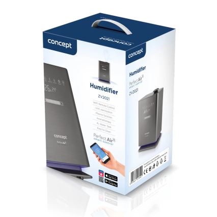Concept ZV2021-  Nawilżacz powietrza z dyfuzorem zapachowym PERFECT AIR SMART 4,6 l 110W/230V Wi‑Fi antracyt + pilot zdalnego sterowania