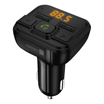 CONNECT IT CCC-8600-BK - Nadajnik samochodowy FM z funkcją bezdotykową czarny