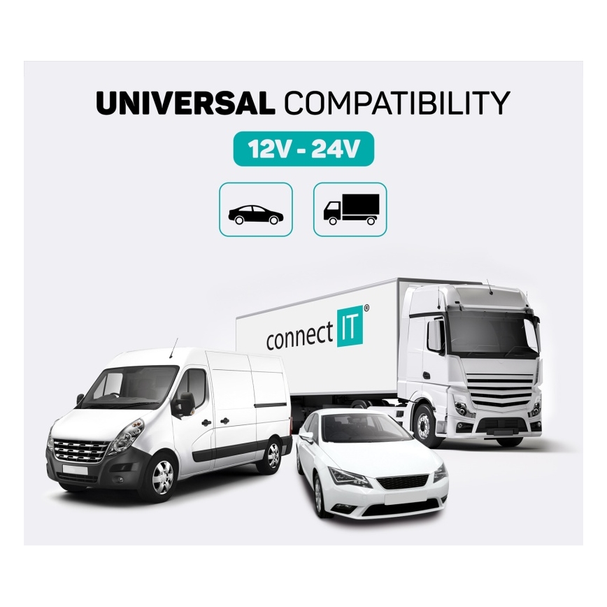 CONNECT IT CCC-8800-SL - Nadajnik samochodowy FM z funkcją bezdotykową czarny/srebrny