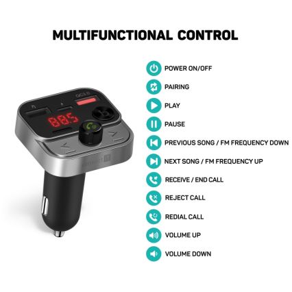 CONNECT IT CCC-8900-AN - Nadajnik samochodowy FM z funkcją bezdotykową czarny/srebrny