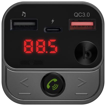 CONNECT IT CCC-8900-AN - Nadajnik samochodowy FM z funkcją bezdotykową czarny/srebrny