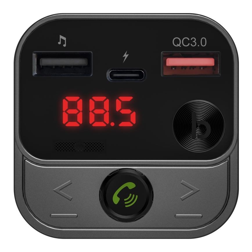 CONNECT IT CCC-8900-AN - Nadajnik samochodowy FM z funkcją bezdotykową czarny/srebrny