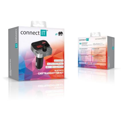 CONNECT IT CCC-8900-AN - Nadajnik samochodowy FM z funkcją bezdotykową czarny/srebrny