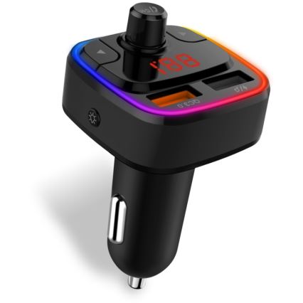 CONNECT IT CCC-9090-BK - LED RGB Nadajnik samochodowy FM z funkcją bezdotykową czarny