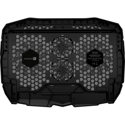 CONNECT IT CCP-2200-BK - Podkładka chłodząca do laptopa 4x wentylator 2xUSB czarny//niebieski