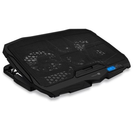 CONNECT IT CCP-2200-BK - Podkładka chłodząca do laptopa 4x wentylator 2xUSB czarny//niebieski
