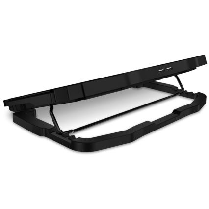 CONNECT IT CCP-2200-BK - Podkładka chłodząca do laptopa 4x wentylator 2xUSB czarny//niebieski