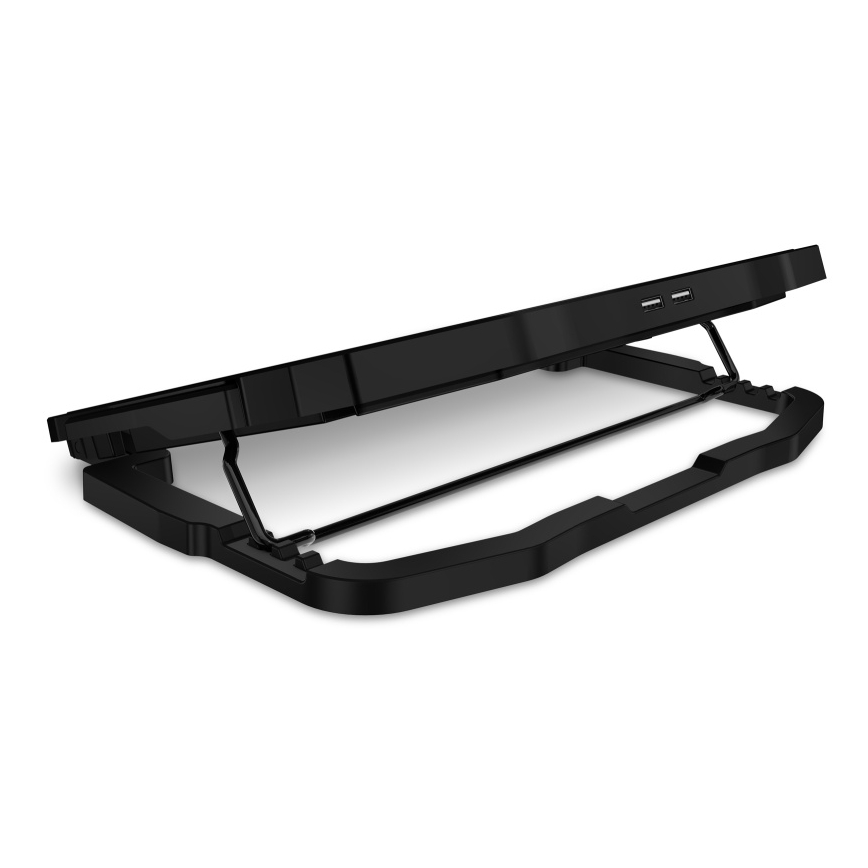 CONNECT IT CCP-2200-BK - Podkładka chłodząca do laptopa 4x wentylator 2xUSB czarny//niebieski
