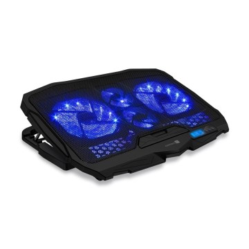 CONNECT IT CCP-2200-BK - Podkładka chłodząca do laptopa 4x wentylator 2xUSB czarny//niebieski