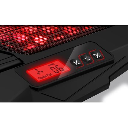 CONNECT IT CCP-2200-RD - Podkładka chłodząca do laptopa 4x went. 2xUSB czarna/czerwona